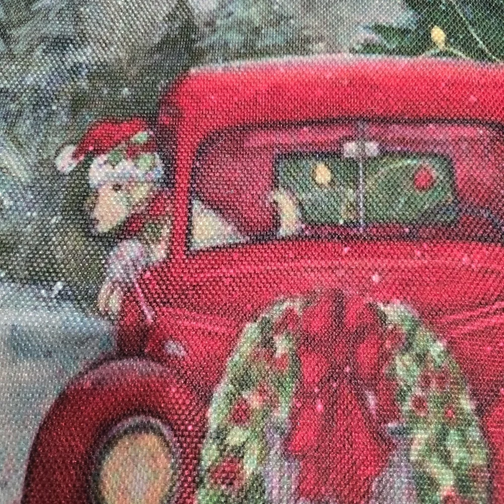 Festive Red Truck Christmas Throw Pillow Cover
